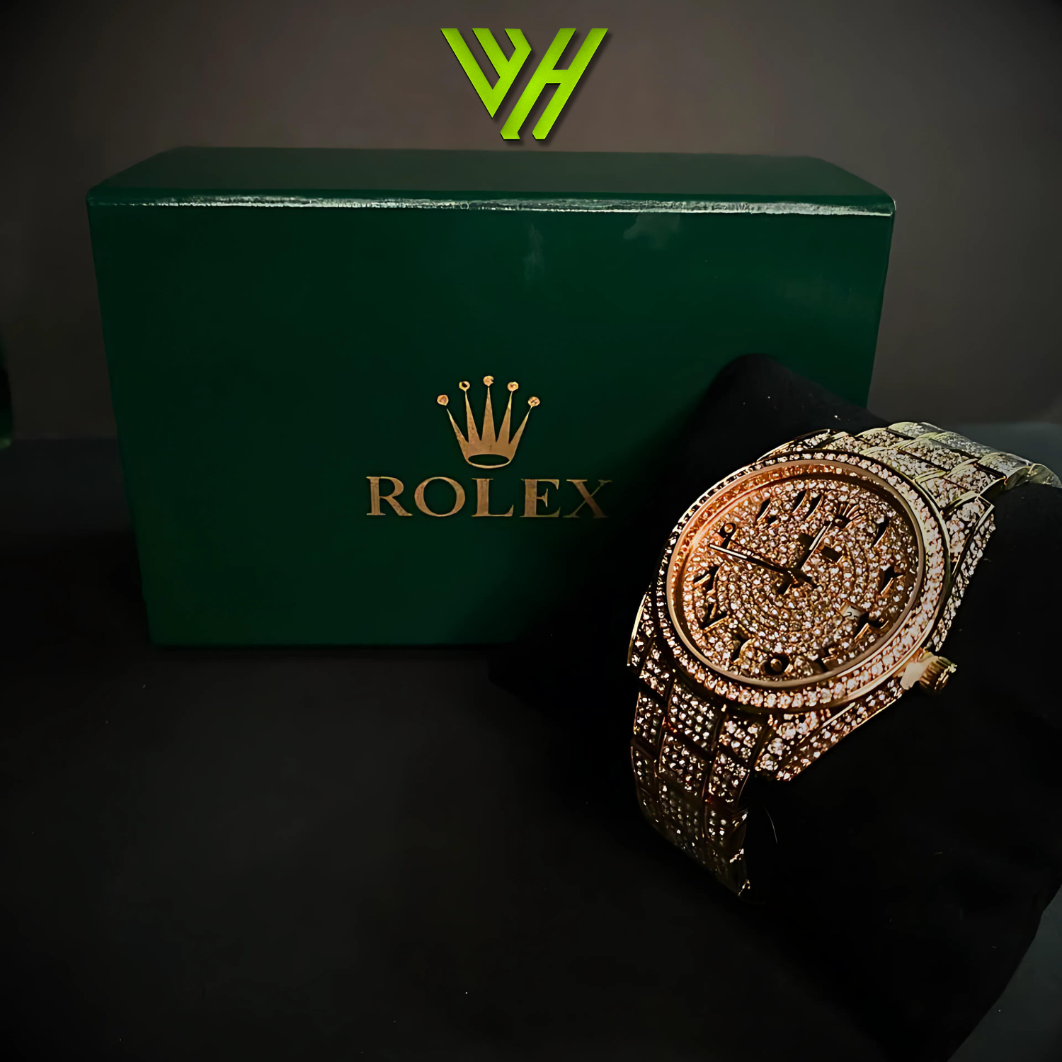 ICED ROLEX WATCH,GOLD EDITION