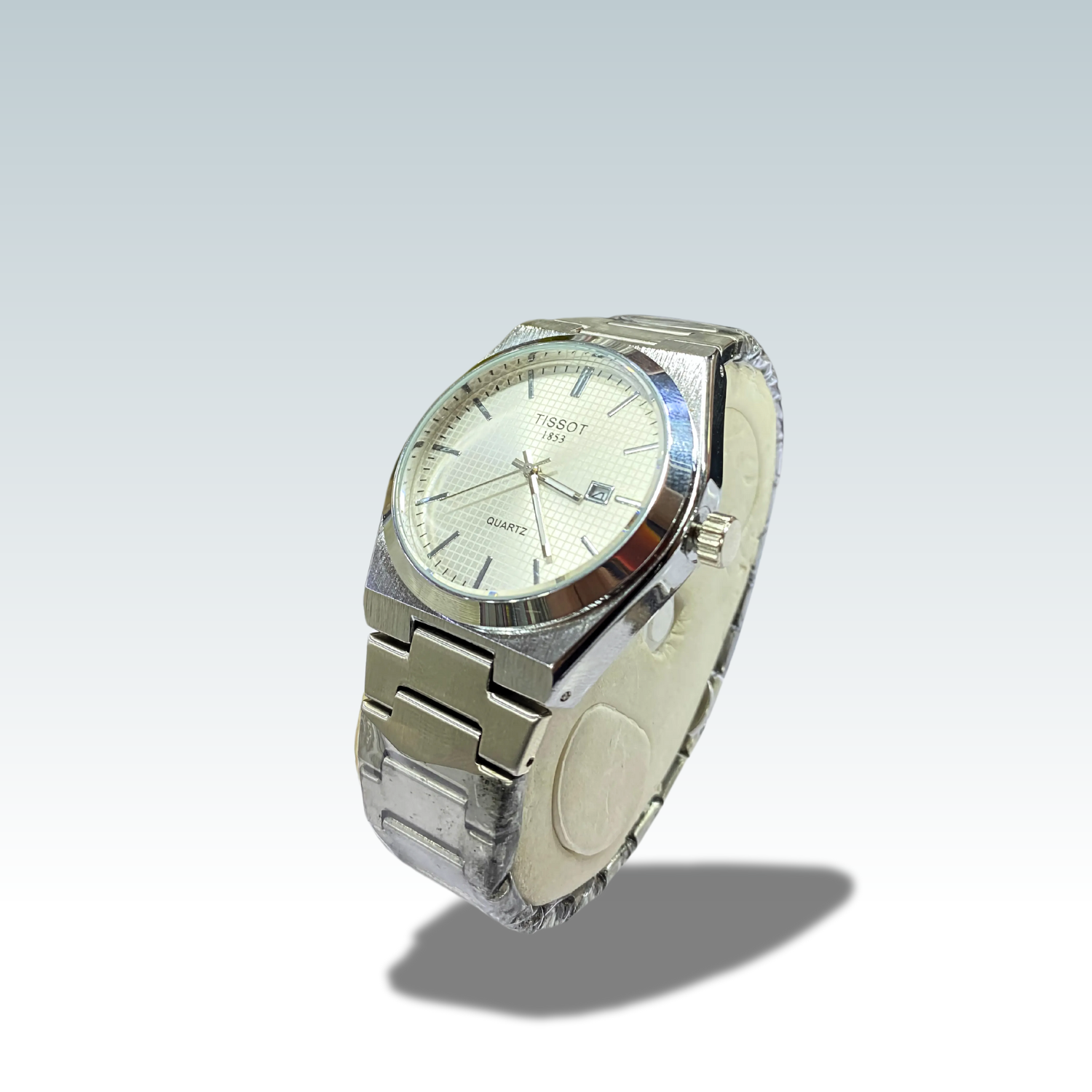 TISSOT WATCH,SILVER COLOR WITH WHITE DIAL