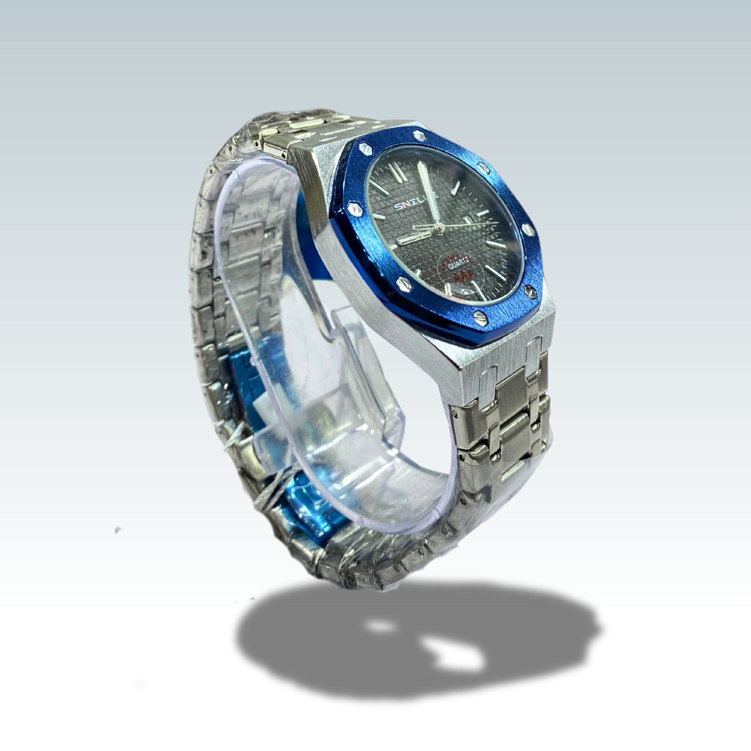 SNILLE ORIGNLE WATCH,SILVER COLOR WITH BLUE AND BLACK DIAL