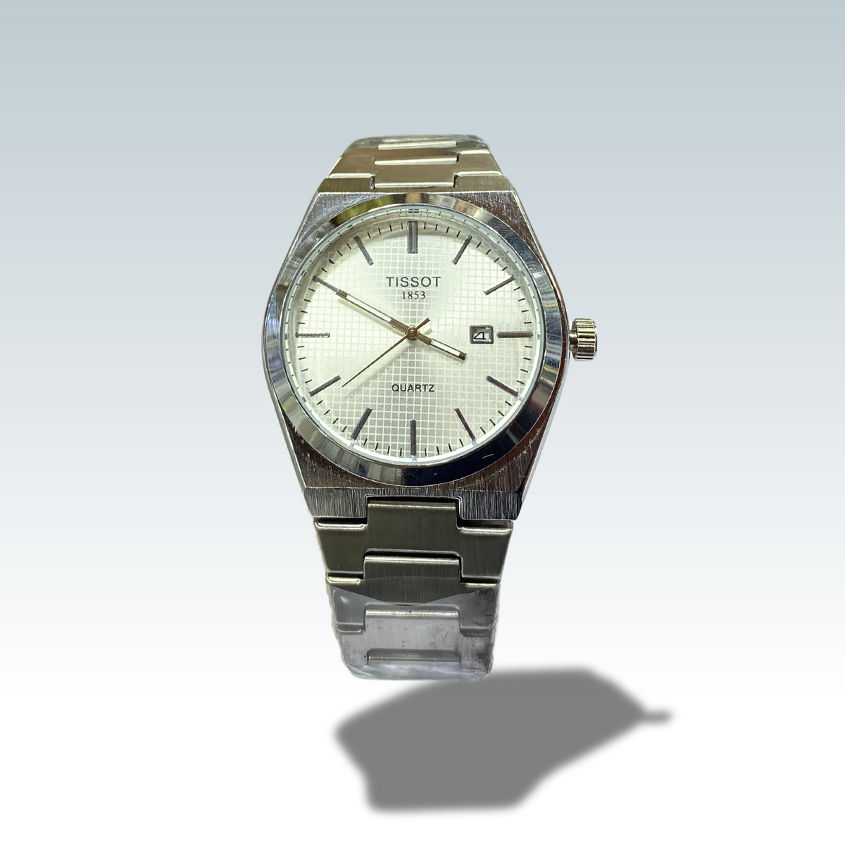 TISSOT WATCH,SILVER COLOR WITH WHITE DIAL