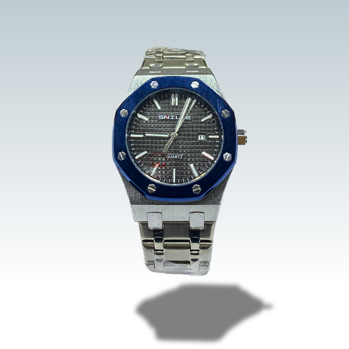 SNILLE ORIGNLE WATCH,SILVER COLOR WITH BLUE AND BLACK DIAL