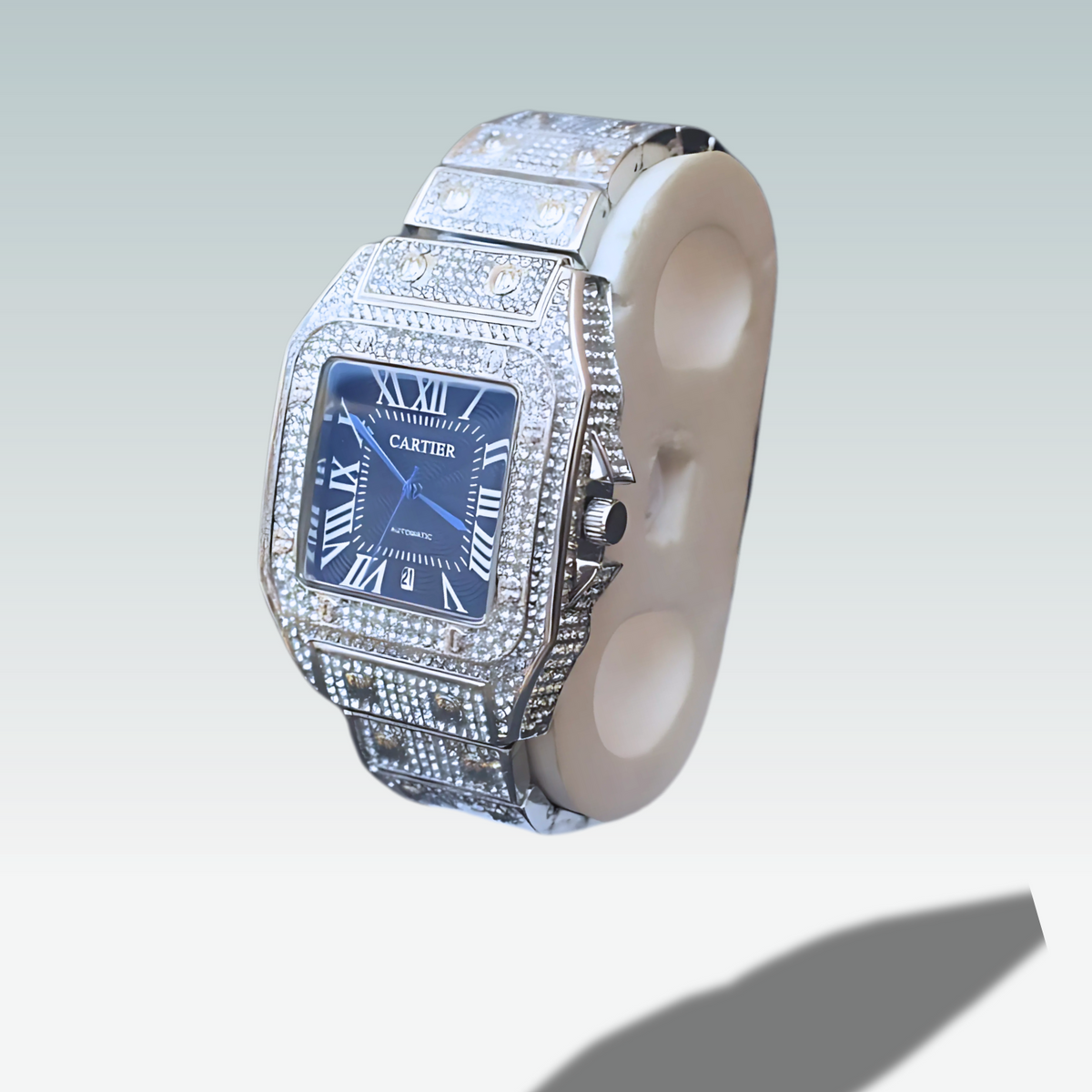 CARTIER SANTOS ICED EDITION,BLUE DIAL